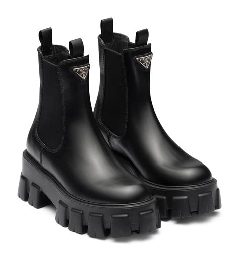 prada ladies glasses boots|Prada 55 leather ankle boots.